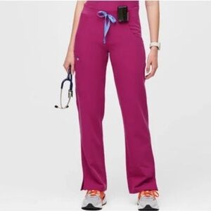 Figs Raspberry Cargo Scrub Pants